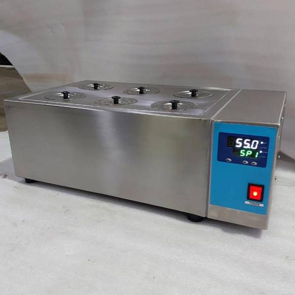 6 Hole Water Bath with Stainless Steel Interior Digital Temperature Control and Low Water Level Sensor Manufacturers, Suppliers in Ahmedabad